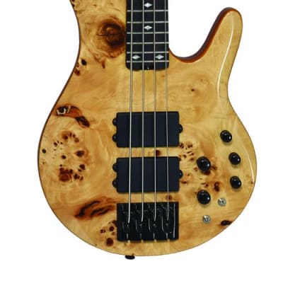 Michael Kelly Guitar Co. Pinnacle 4-String Bass Electric Bass Guitar with Natural Burl Finish for sale