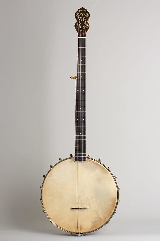 DeWick  5 String Banjo,  c. 1915, original black hard shell case. image 1