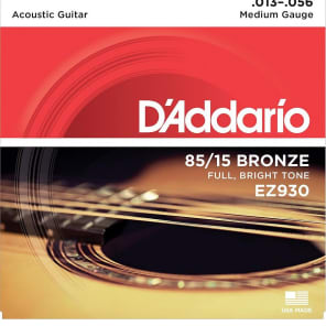 D'Addario EZ930 85/15 Bronze Acoustic Guitar Strings Medium 13-56