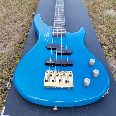 Vintage BC Rich NJ Series Bass Guitar 80s, 90s Blue With Original Hard Case Plays EXC+ 8.5LBS image 3