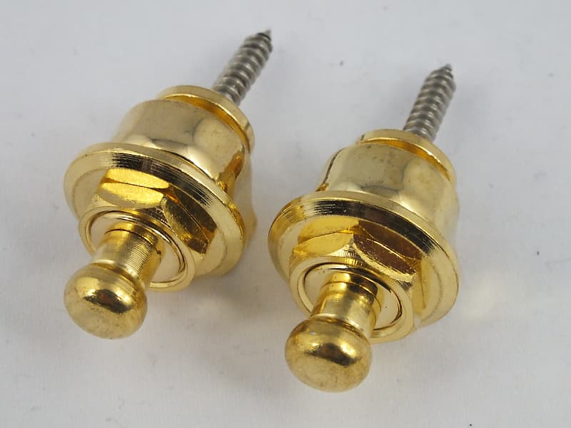 Pair of Gold Strap Locks for Electric Guitar or Bass Guitar Reverb