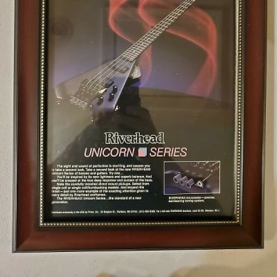 1984 Riverhead Guitar Color Promotional Add Frame Unicorn Series Bass Rare Original for sale