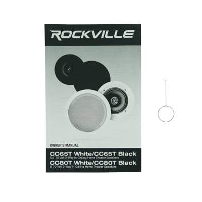 (2) Rockville CC80T Black 8" Commercial 70v Ceiling Speakers For Restaurant/Bar image 8