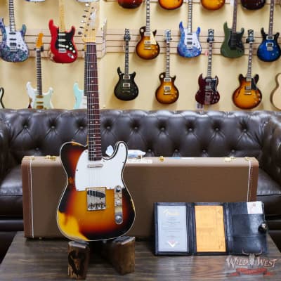 Fender Custom Shop 1962 Telecaster Custom Rosewood Slab Board Hand-Wound Pickups Heavy Relic 3 Tone Sunburst image 6