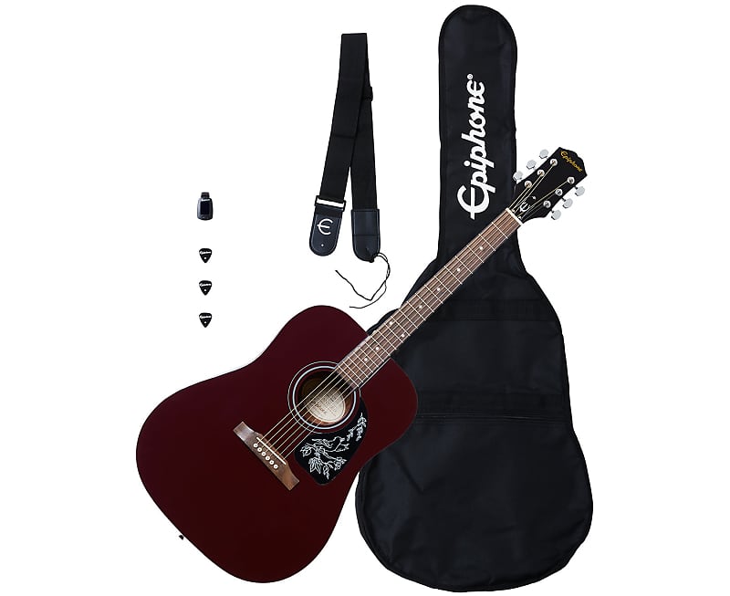 Epiphone Starling Acoustic Guitar Starter Pack in Wine Red | Reverb