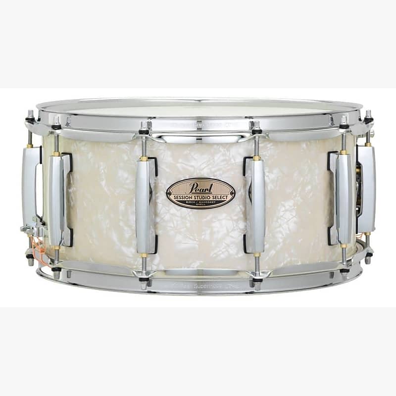 Pearl Session Studio Select 14x6.5 Snare Drum Nicotine White Marine Pearl image 1