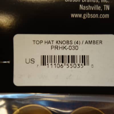 Gibson PRHK-030 Top Hat Knobs (Vintage Amber) (4 pcs.) image 1