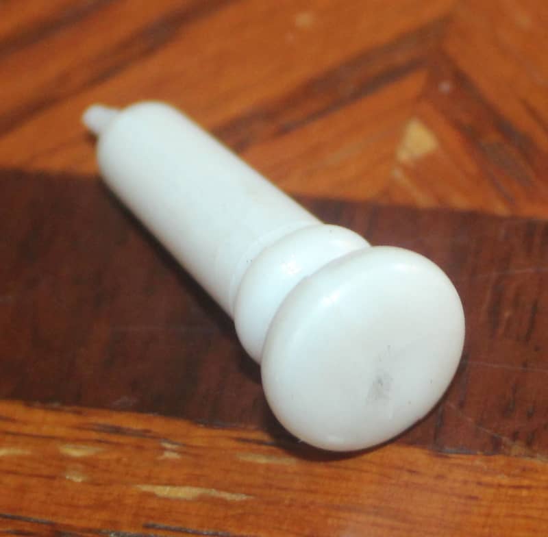Vintage 1960's End Pin Strap Button White For Archtop Gibson Kay Harmony Silvertone (2631) image 1