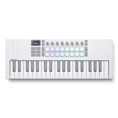 NOVATION Novation Launchkey Mini 37 Mk4 White (37-Key Mini USB MIDI Controller) [Free Novation PLAY Software Download] [Includes Steinberg Cubase LE 14!]