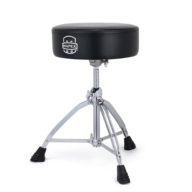 Mapex Throne Double Braced 3-Leg Black Leather Round Top image 1