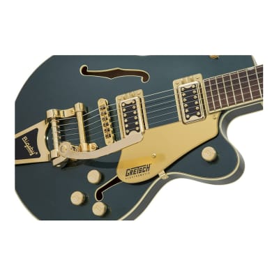 Gretsch G5655TG Electromatic Center Block Jr. Single-Cut Electric Guitar with Laurel Fingerboard, 22 Medium Jumbo Frets, Bigsby and Gold Hardware (Cadillac Green) image 5