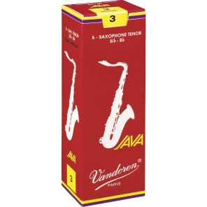 Vandoren SR2725R Java Red Tenor Saxophone Reeds - Strength 2.5 (Box of 5)