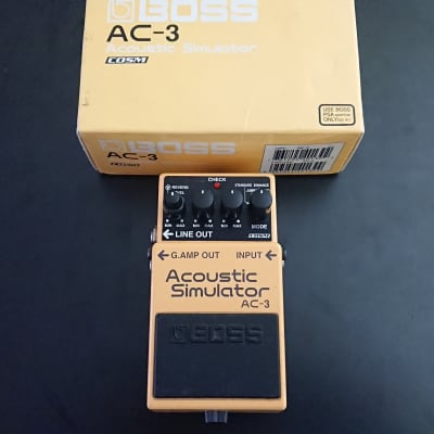 Boxed with Manual - Boss AC-3 Acoustic Simulator (Dark Gray Label) With Reverb COSM 2006 - Present - Yellow for sale