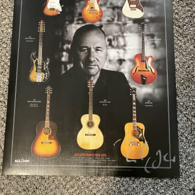 Mark Knopfler Signed limited, edition Lithograph concert poster 2010 get lucky world tour  - Black rare image 3