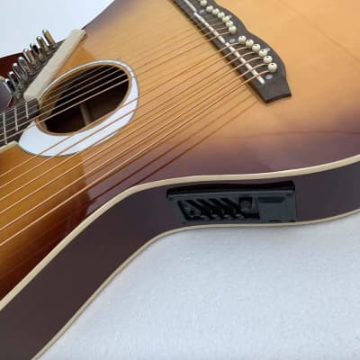 Custom 6+6+8 Strings Harp Guitar Double Necks with EQ Equalizer Sunburst Finish image 3