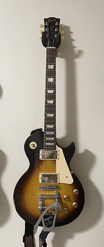 Relic’d Gibson Les Paul Tribute 2021 Satin Tobacco Burst with upgrades! And bigsby! image 1