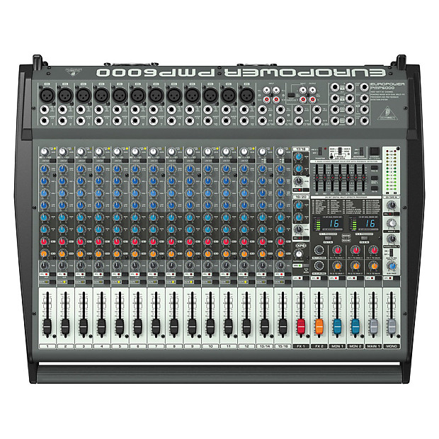 Behringer Europower PMP6000 1600-Watt 20-Channel Powered Mixer with Dual Multi-FX image 1