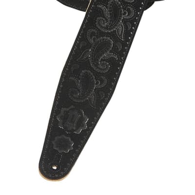 Levy's PMS44T03 Suede Guitar Strap - Black image 1