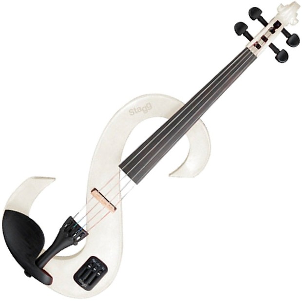 Stagg EVN-4/4-WH Silent Violin Set w/ Case, Headphones image 1