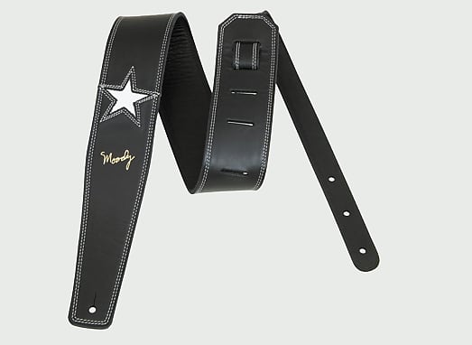 Moody Leather 2.5 Black/Black Leather with One White Star Standard