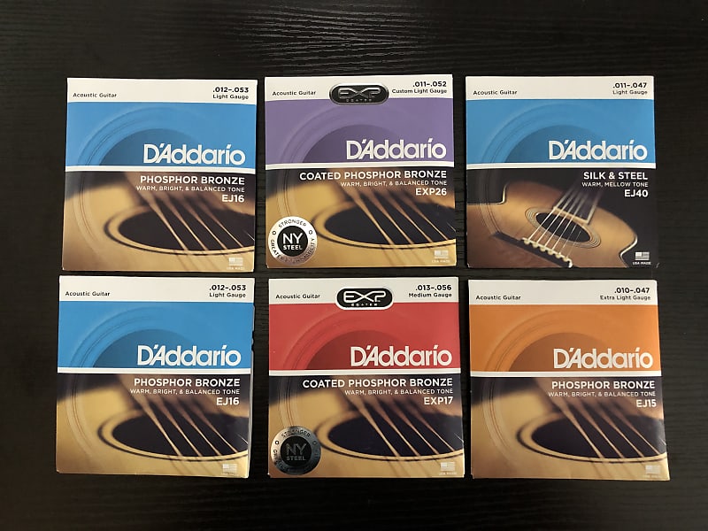 D'Addario Acoustic Strings - 6 set Variety Pack image 1