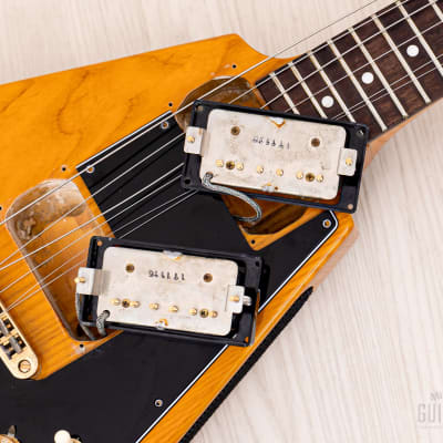 1977 Greco FV-900 Flying V Vintage Guitar Natural, Near-Mint w/ Case, Japan Fujigen, Rocket Roll Sr image 15