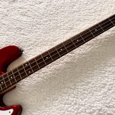 Legend Bass P-Bass Style in Standout Cadmium Scarlett Red! Nice Vintage Legend! image 3