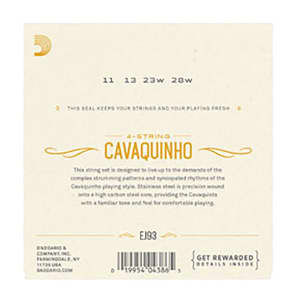 D'Addario EJ93 Cavaquinho Plain & Stainless Steel Wound Strings image 2