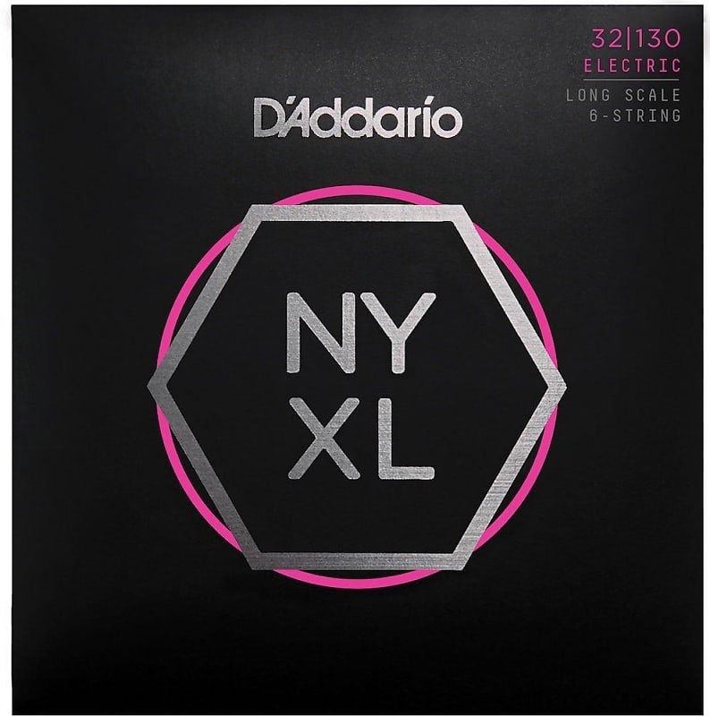 D'Addario NYXL32130 Nickel Wound Bass Guitar Strings, Regular Light 6-String, 32-130, Long Scale image 1