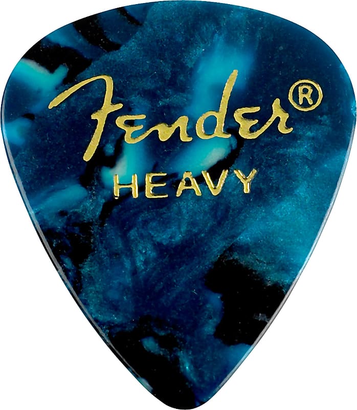 Fender 351 Premium Celluloid Guitar Picks 12 pack - Heavy Ocean Turquoise image 1
