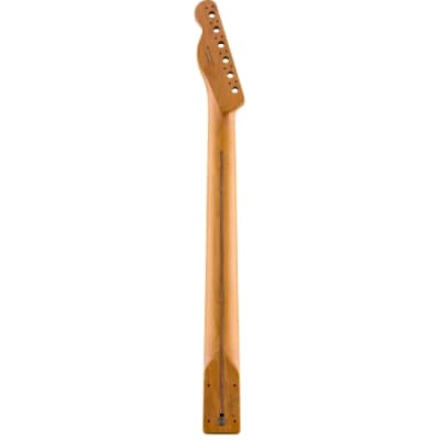Fender Roasted Maple Telecaster® Neck, 22 Jumbo Frets, 12", Maple, Flat Oval Shape image 2