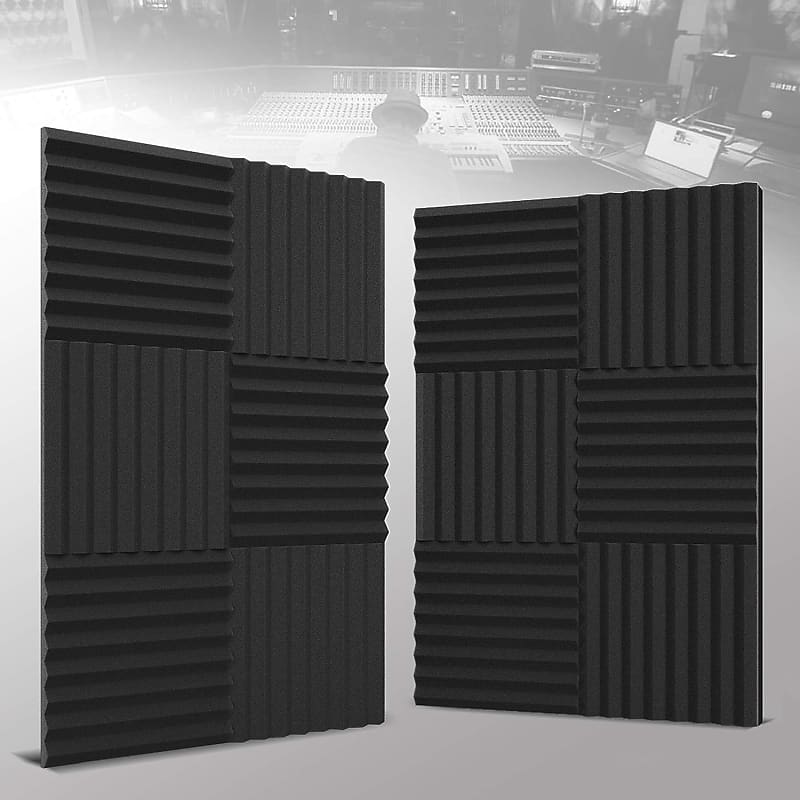 52 Pack Acoustic Panels 1 X 12 X 12 Inches - Acoustic Foam - High Density-  Soundproof Studio Wedges - Charcoal