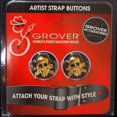 Grover GP610G Skull Artist Strap Buttons (Set of 2) image 1