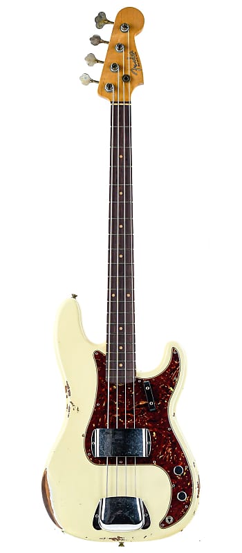 Fender Custom Shop 64 Precision Bass Relic Aged Vintage White image 1