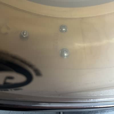 DW  Collectors Series LACQUER SPECIALTY maple snare drum  2003 WHITE WASH SEE THROUGH LACQUER image 9