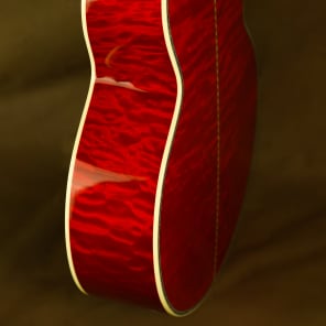 Gibson SJ-200 Custom Quilt Vine Trans Cherry Acoustic Guitar J-200 image 5
