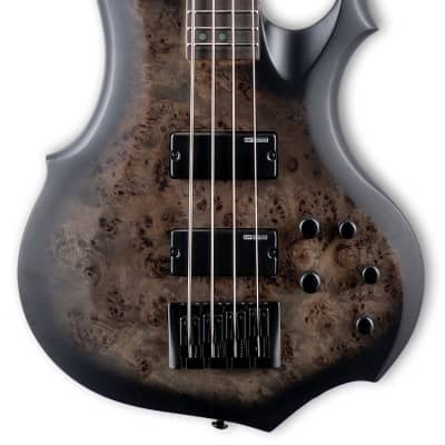 お手頃価格 ESP LTD F-4 Ebony Charcoal Burst Satin 4-String Electric ビリヤード