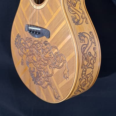 Blueberry  NEW IN STOCK Handmade TENOR Guitar Celtic Motif image 10