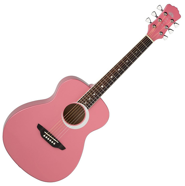 Luna Aurora Borealis 3/4 Size Acoustic Guitar Pink Sparkle image 2