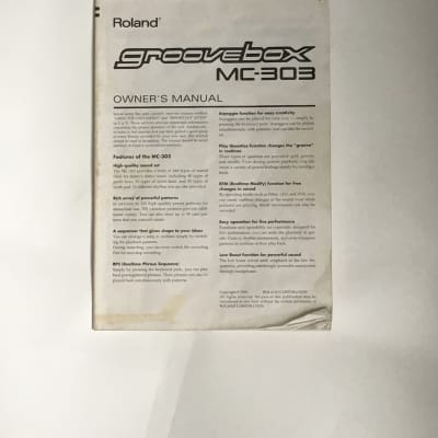 ROLAND GROOVEBOX MC-303 OWNER'S MANUAL