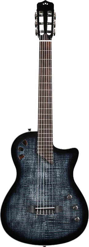 Cordoba Stage Nylon Thinline Flamed Maple Acoustic-Electric Guitar, Solid  Spruce Top, Black Burst