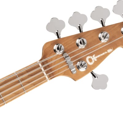 Charvel Guitars Pro-Mod San Dimas Bass PJ V, Caramelized Maple Fingerboard - Platinum Pearl image 6