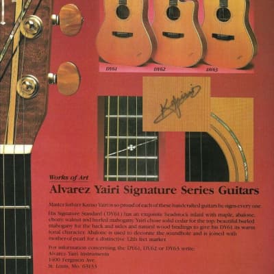 Alvarez Yairi DY 66 Cedar Flame Maple Signature Series 1986