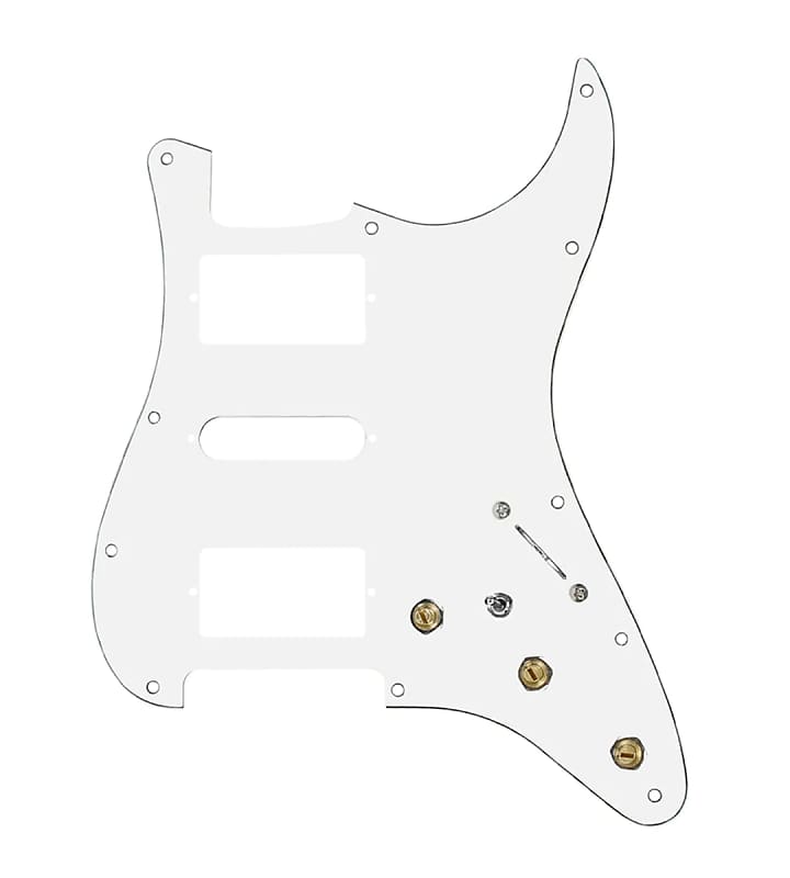 920D Custom 7 Way Pre-Wired HSH Strat Pickguard w/Toggle - White image 1
