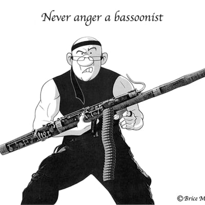 Special offer - accessories and reed for bassoon - Glotin + humor drawing print image 6
