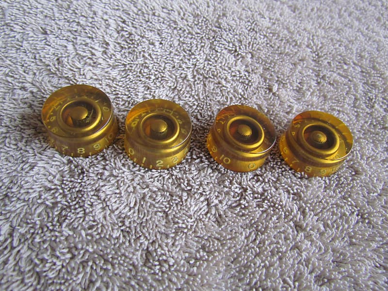 1950's Gibson Les Paul Knobs Set Of 4 Gold Gibson Speed Knobs For 53-57 Les Paul Standard Vintage image 1