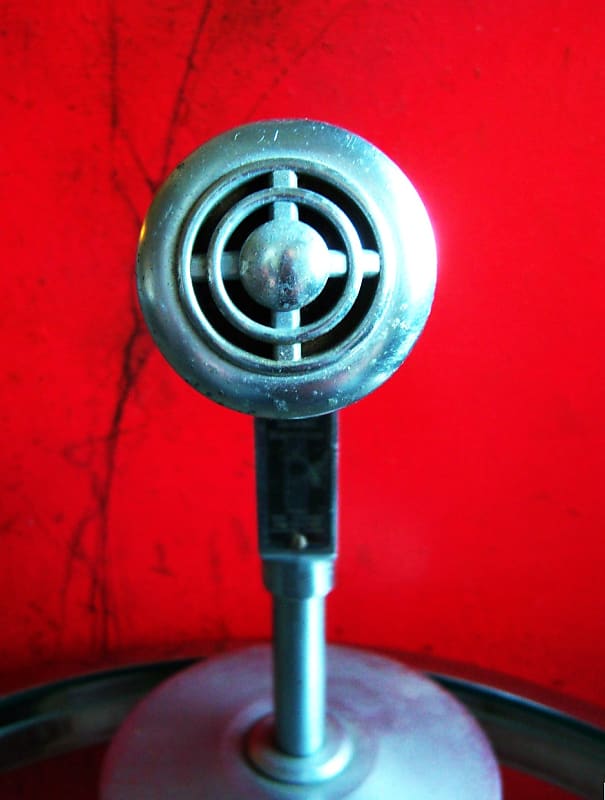 Vintage RARE 1940's Pierce 85 model / Electro-Voice 630 Dynamic Microphone  w period E.V stand