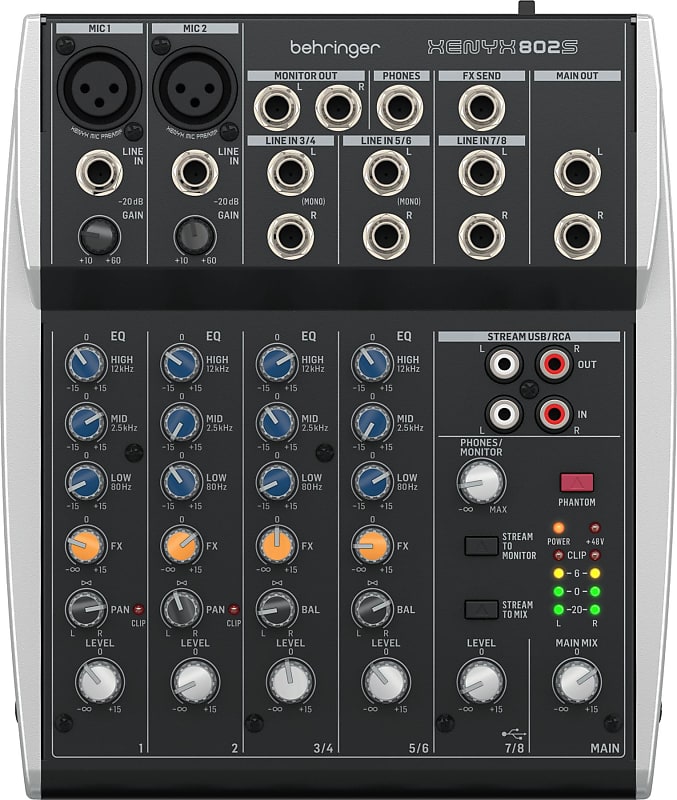 Behringer Xenyx 802S 8-channel Analog Streaming Mixer image 1