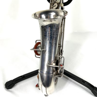 Vintage The Buescher True Tone Low Pitch 1925-26 Alto Saxophone - Matte Silver image 10