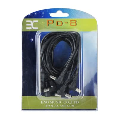 Eno Black 8 Way Daisy Chain Cable Guitar Effect Pedal Power Supply Adapter Cable image 2